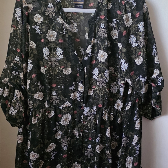 Torrid Outlander Lexie Floral Chiffon Hi-Lo Babydoll Tunic - Picture 12 of 16